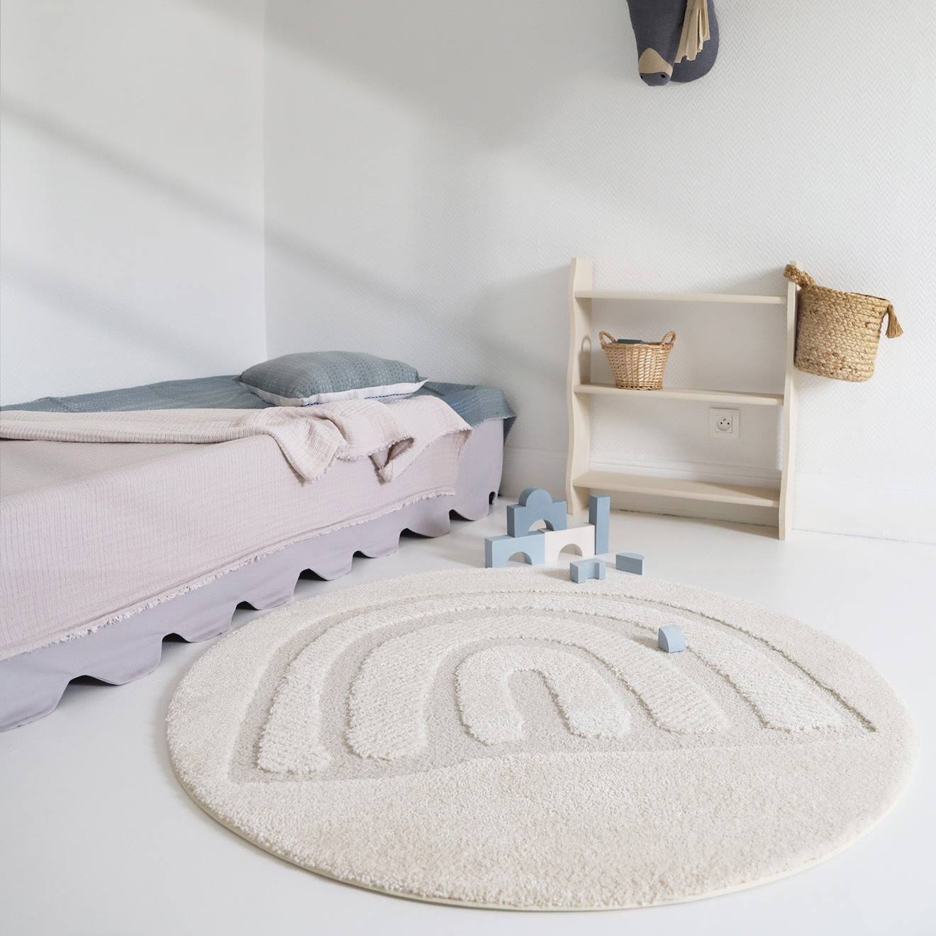 Nattiot - Tapis Enfant Arc En Ciel Ton Sur Ton Rainbow Dream Ecru
