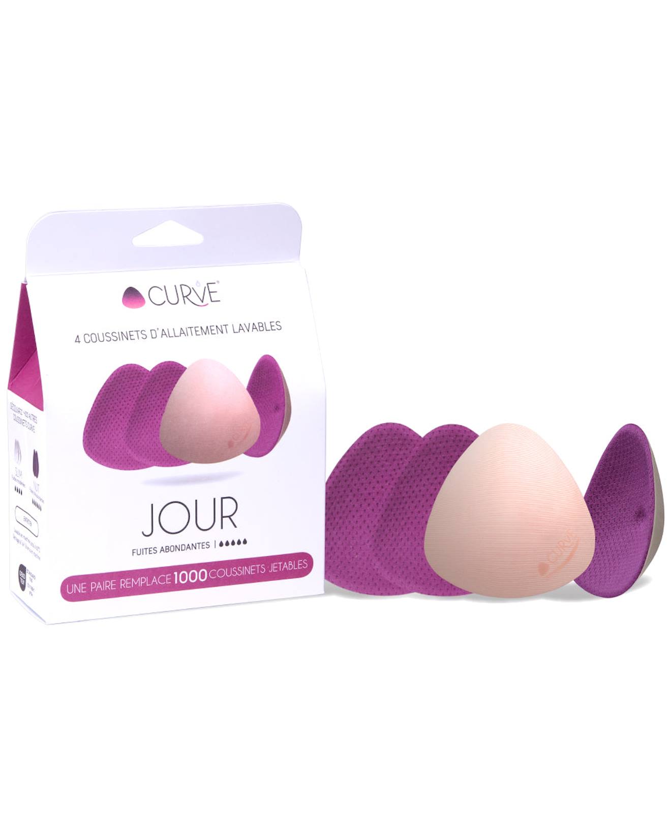Pack 2 Paires - Coussinets D'allaitement Lavables - Fuites Très Abondantes Fuschia