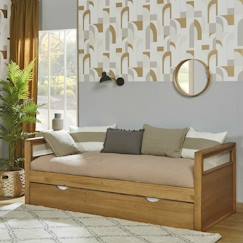 Chambre et rangement-Lit banquette gigogne bois massif cobi