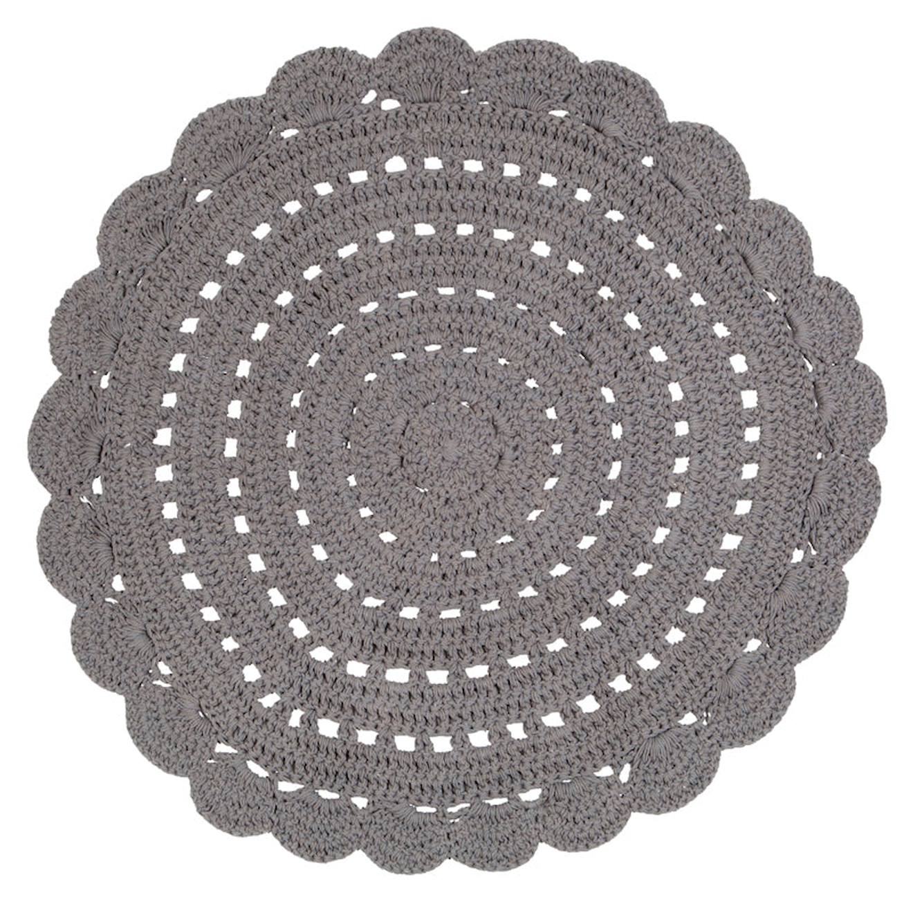 Tapis Chambre Enfant Crochet Alma Gris
