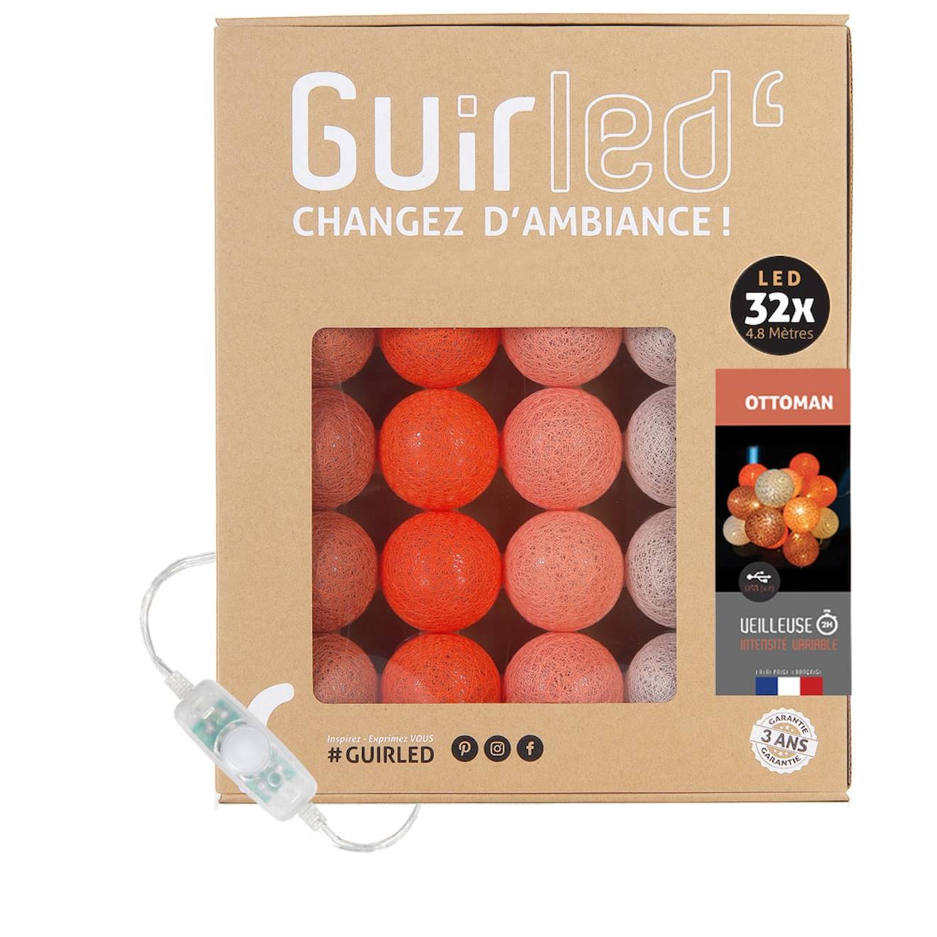 Guirlande Boule Lumineuse Led Usb Veilleuse 2h Ottoman