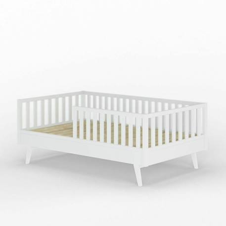 Lit enfant montessori bois massif romeo Blanc+Bois+Noisette 4 - vertbaudet enfant 