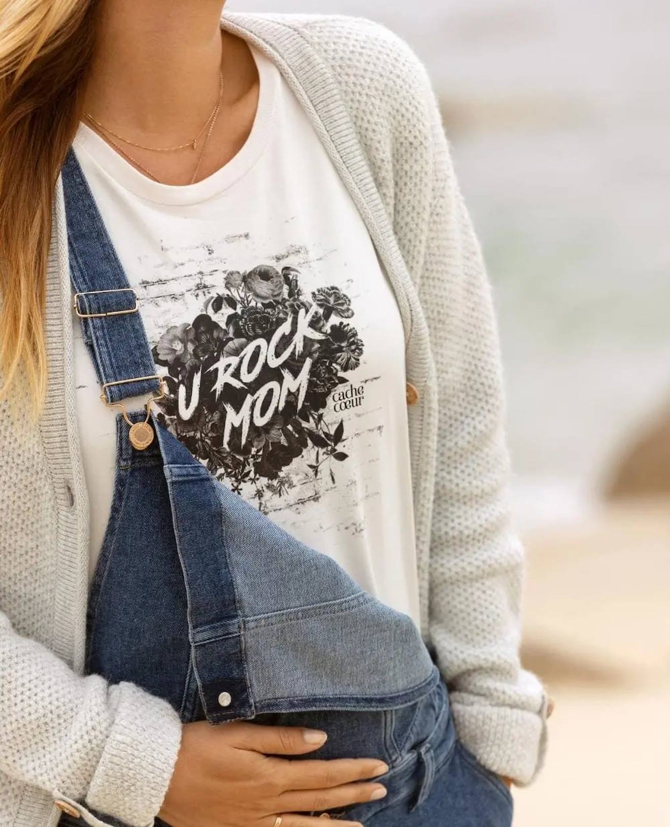 T-shirt De Grossesse Rock Noir