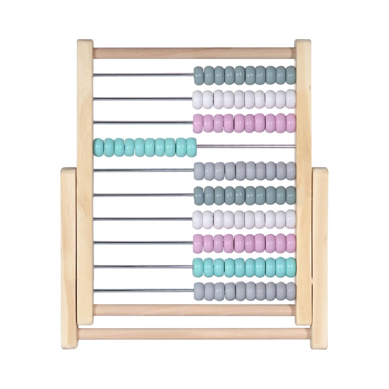 Abaque Boulier 100 Boules En Bois Rose Pâle