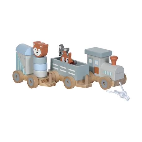 Petit train rayé animaux du zoo Bleu pétrole+Gris foncé 10 - vertbaudet enfant 