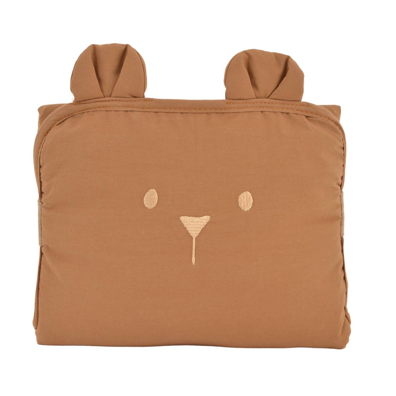 Little Crevette - Tapis À Langer De Voyage Coton Bio Ourson Caramel