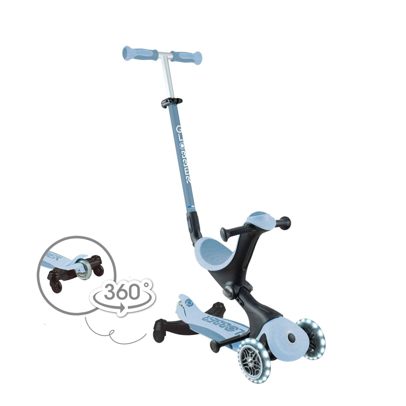Trottinette Évolutive Go-up Deluxe Lights Eco 360 Bleu Ciel (Globber) - Image 1