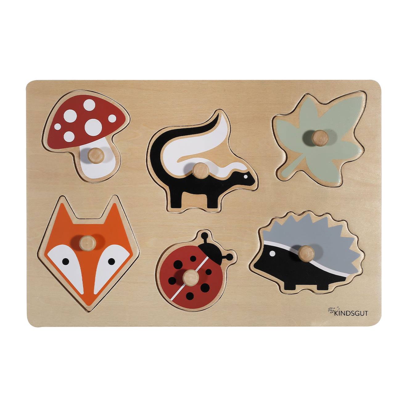 Puzzle À Encastrer Safari En Bois Jaune
