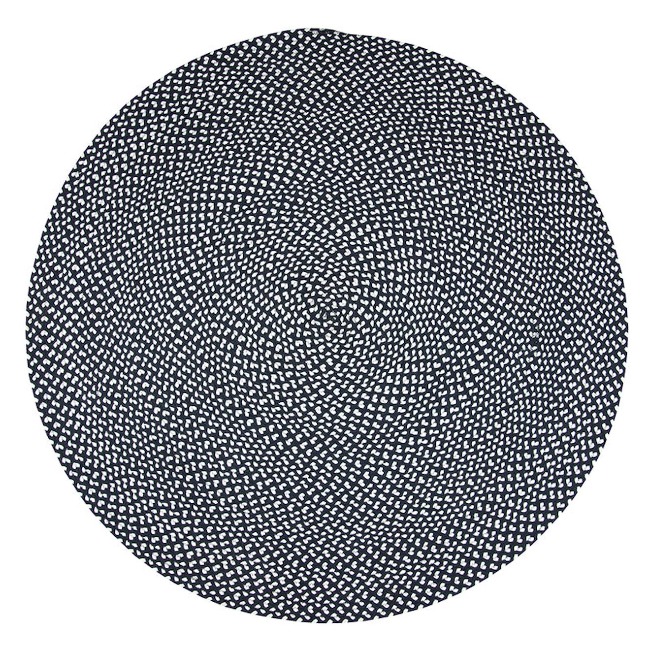 Tapis Coton Rond Allen Noir Et Blanc