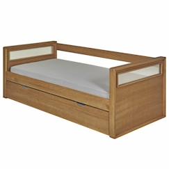 Chambre et rangement-Pack lit banquette gigogne avec matelas bois massif cobi
