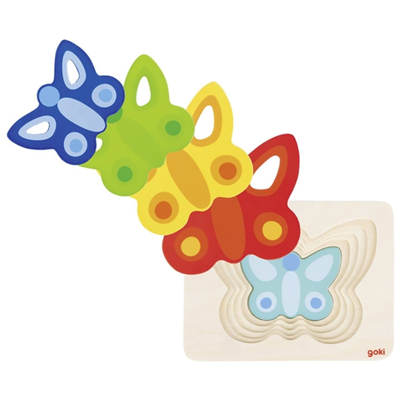 Puzzle À Couches Papillon 5 Éléments Multi-coloured
