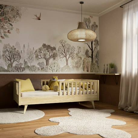 Lit enfant montessori bois massif romeo Blanc+Bois+Noisette 7 - vertbaudet enfant 