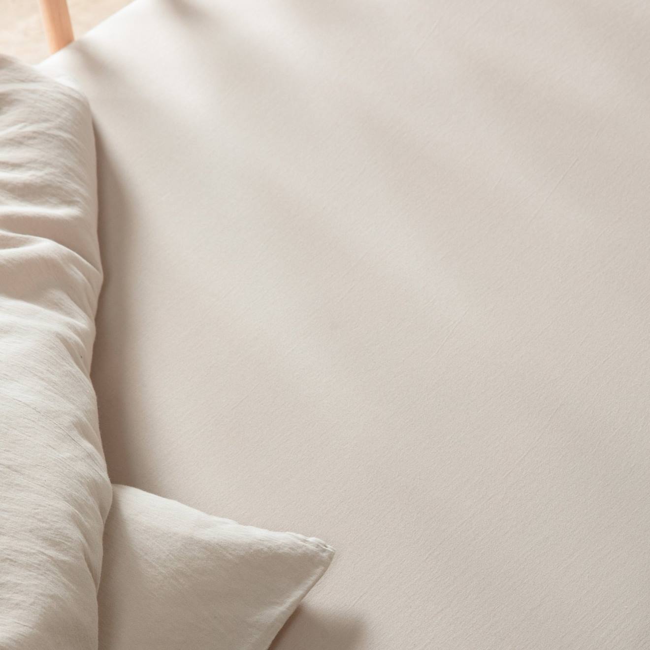 Drap Housse Bébé Satin De Coton Bio Lavé Lin