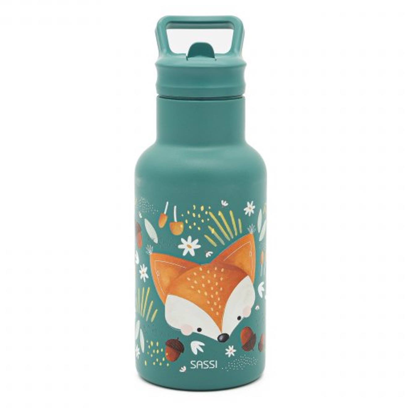 Gourde Pour Enfant En Inox Isotherme Animaux Vert Paon