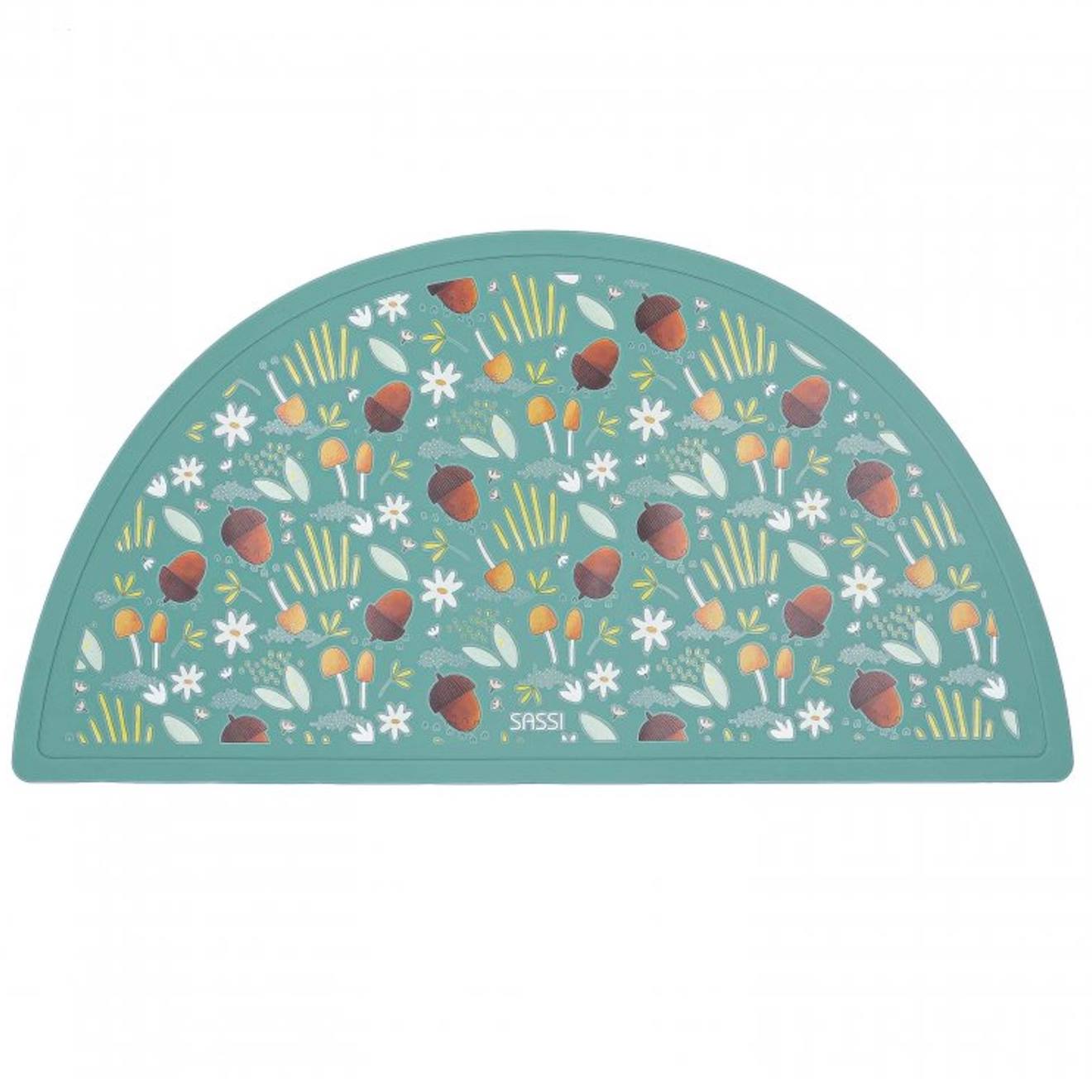 Set De Table En Silicone Animaux Vert Paon