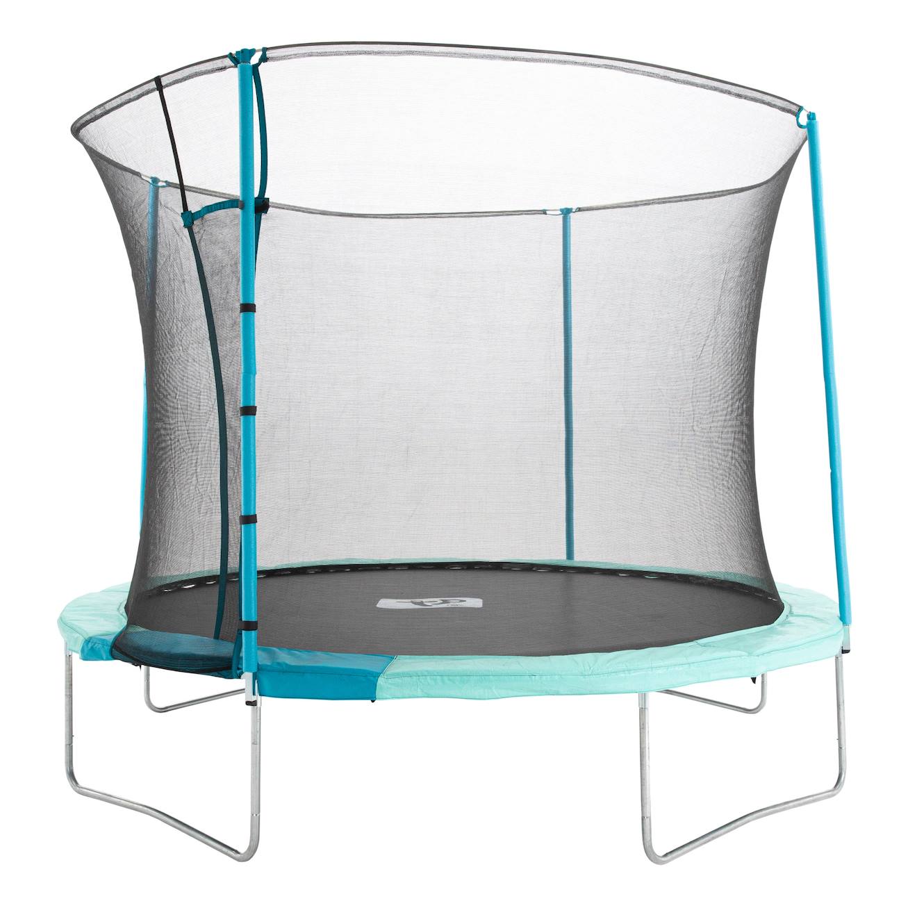 TP Toys - Trampoline Rond Ouverture Igloo Métal D305cm Bleu - Gris - Noir