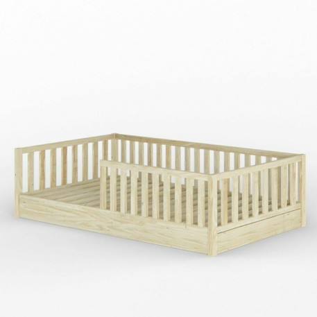 Lit enfant montessori bois massif romeo Blanc+Bois+Noisette 8 - vertbaudet enfant 