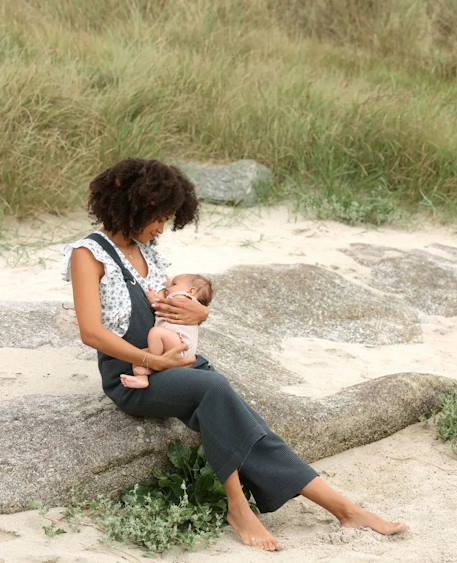 Salopette Jean Grossesse VERTBAUDET - Coupe Mom Allaitement - Denim Stretch 98% Coton - Taille 44
