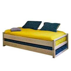 Chambre et rangement-Lit gigogne bois massif poka