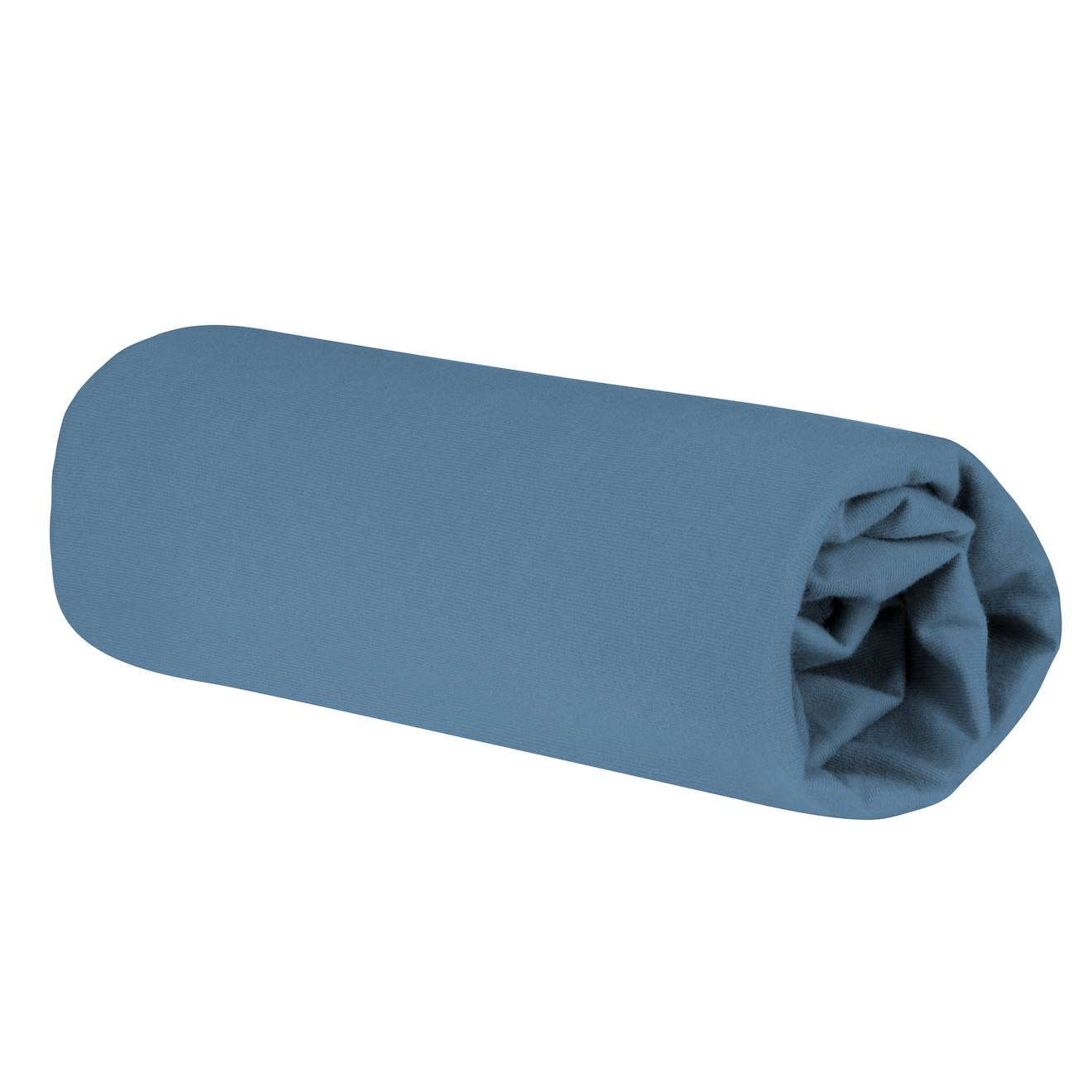 Drap Housse Extensible En Coton Bio Seashells Bleu Indigo