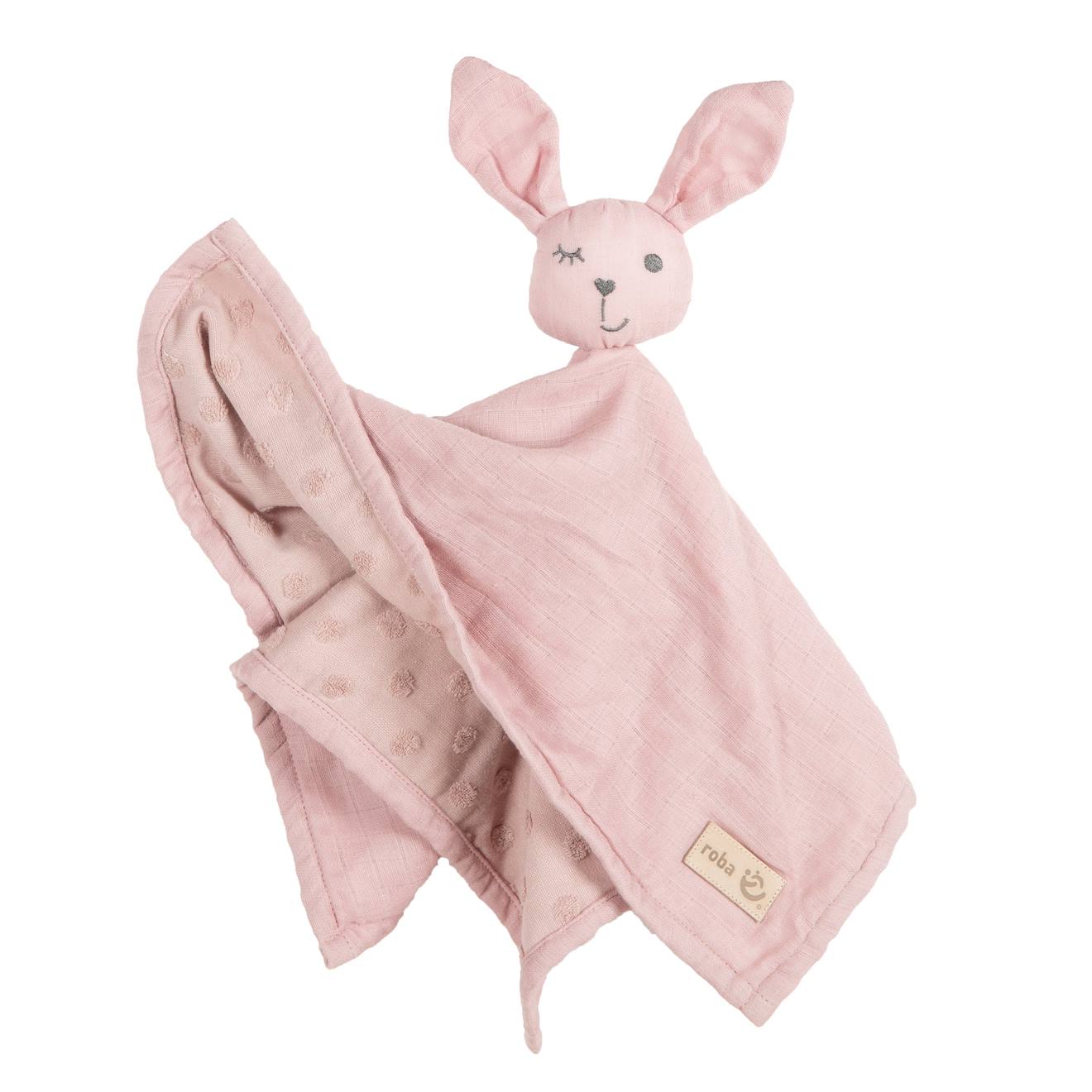 Doudou Lapin En Coton Bio Lil Planet Rose Pastel