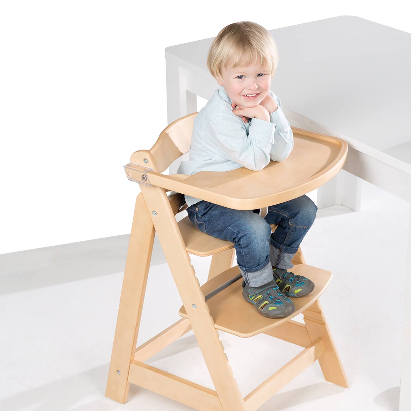Chaise Haute Évolutive Avec Plateau Repas Amovible Sit Up Fun Bois Naturel (Roba) - Image 1