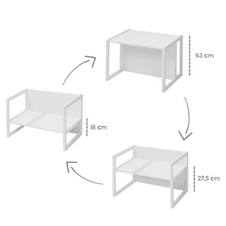 Table convertible en banc évolutif à 2 hauteurs d'assise Beige+Blanc+Gris 11 - vertbaudet enfant 
