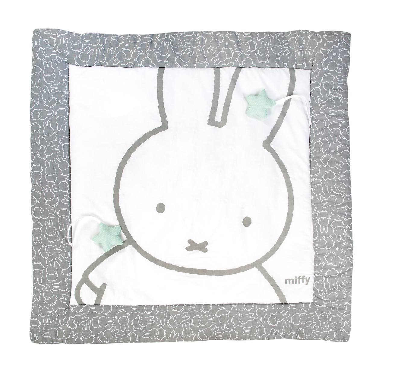 Tapis D'éveil En Coton Imprimé Lapin Miffy® Gris - Blanc / Miffy