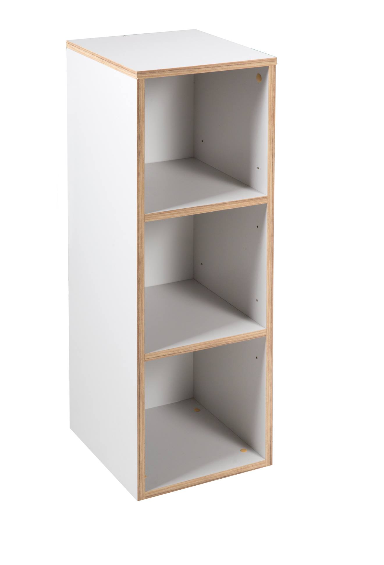 Étagère De Rangement 3 Cases Pour Chambre Enfant Caro Gris Clair / Chêne Doré