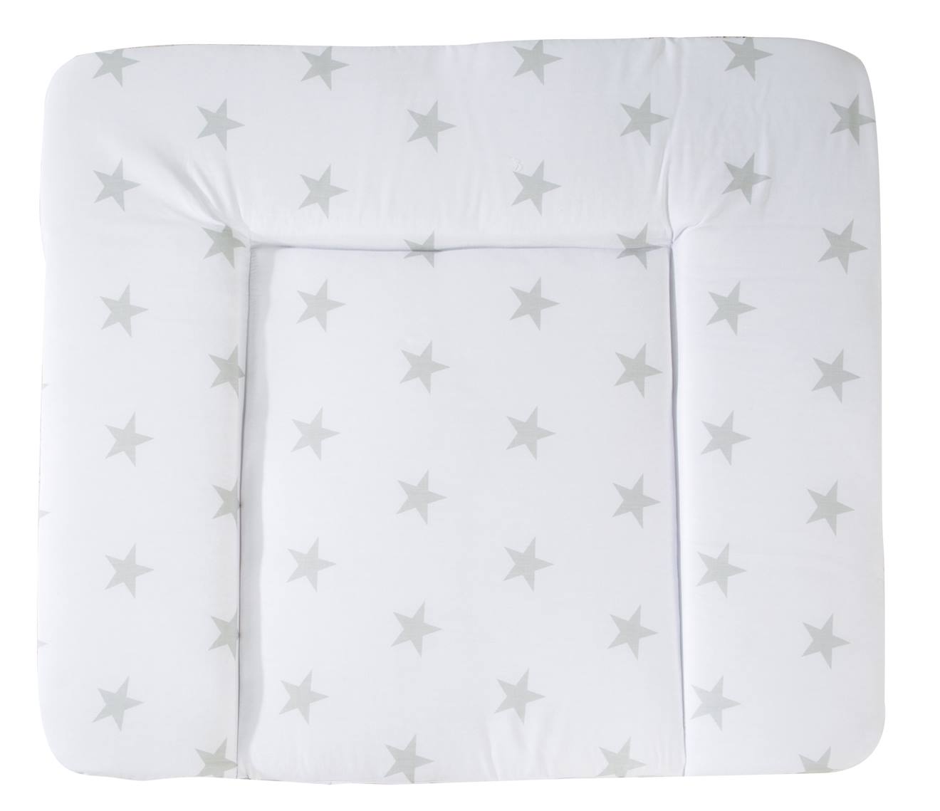 Matelas À Langer Lavable Et Imprimé Étoiles Little Stars Blanc - Gris / Grandes Étoiles