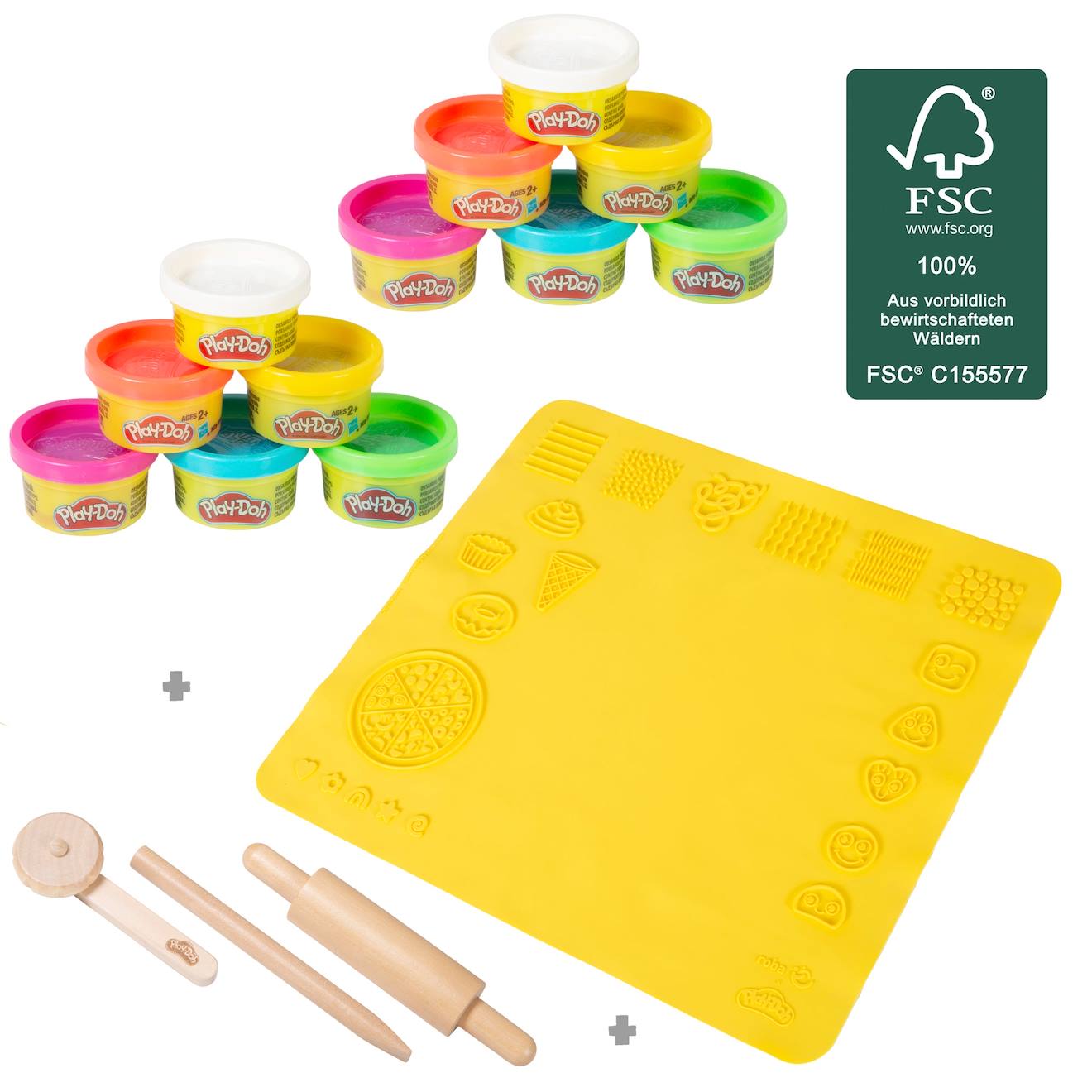 Kit Créatif Play-doh 12 Pâtes À Modeler + Tapis Et Accessoires Multicolore