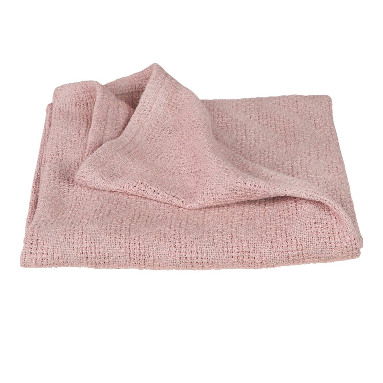 Couverture Respirante En Coton Bio À Aspect Tricoté Lil Planet Rose Pastel