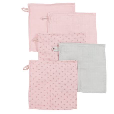 Lot de 5 gants de toilette débarbouillettes en coton bio lil planet  - vertbaudet enfant