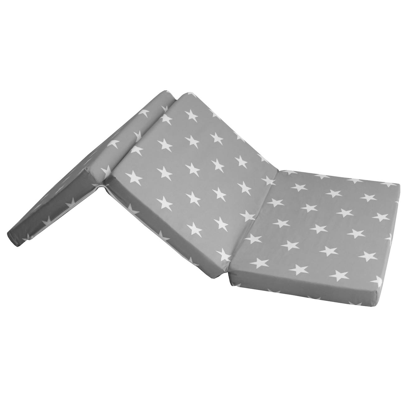 Matelas De Voyage Pliant Et Déhoussable + Sac De Transport Gris / Étoiles Blanches (Roba) - Image 2