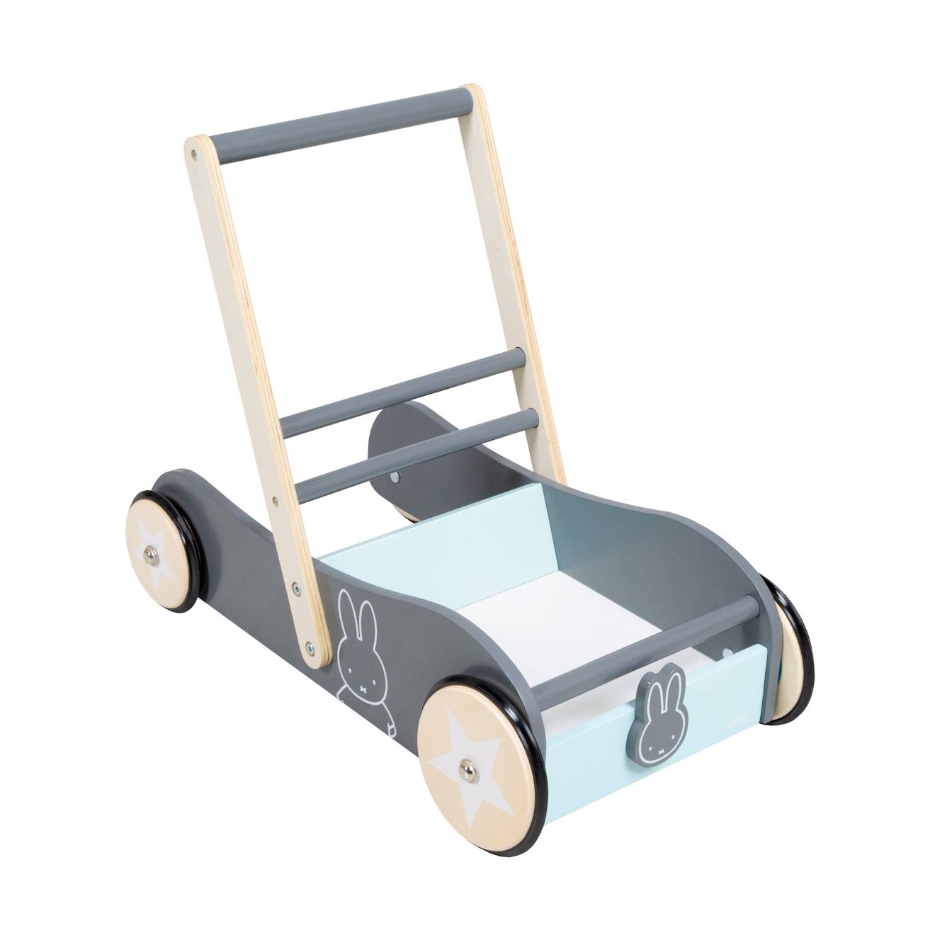Chariot De Marche À Vitesse Ajustable Miffy® Gris Taupe - Vert Menthe / Mif