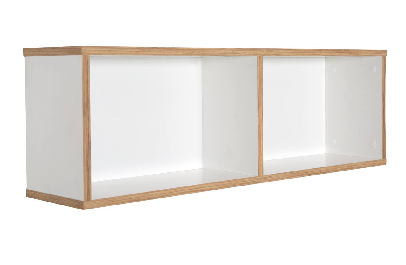 Roba - Étagère Murale 2 Niches Décor Chêne Doré Finn Blanc / Chêne Doré