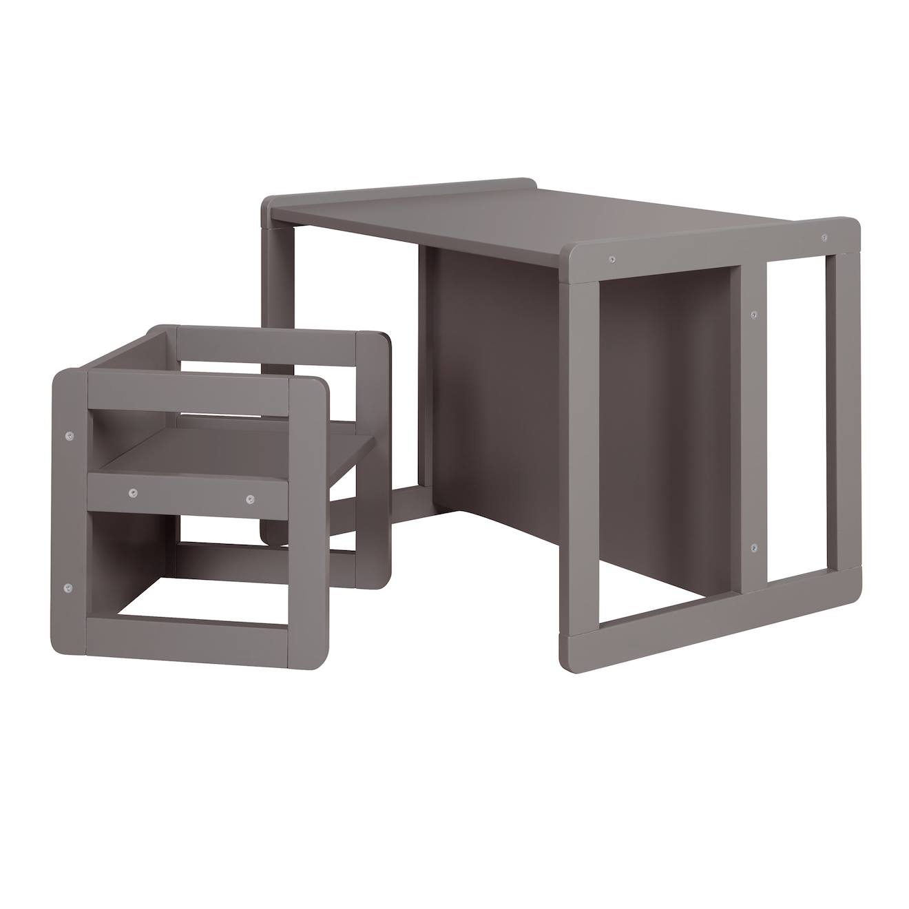 Set Table Convertible En Banc Et 1 Chaise Évolutive Anthracite