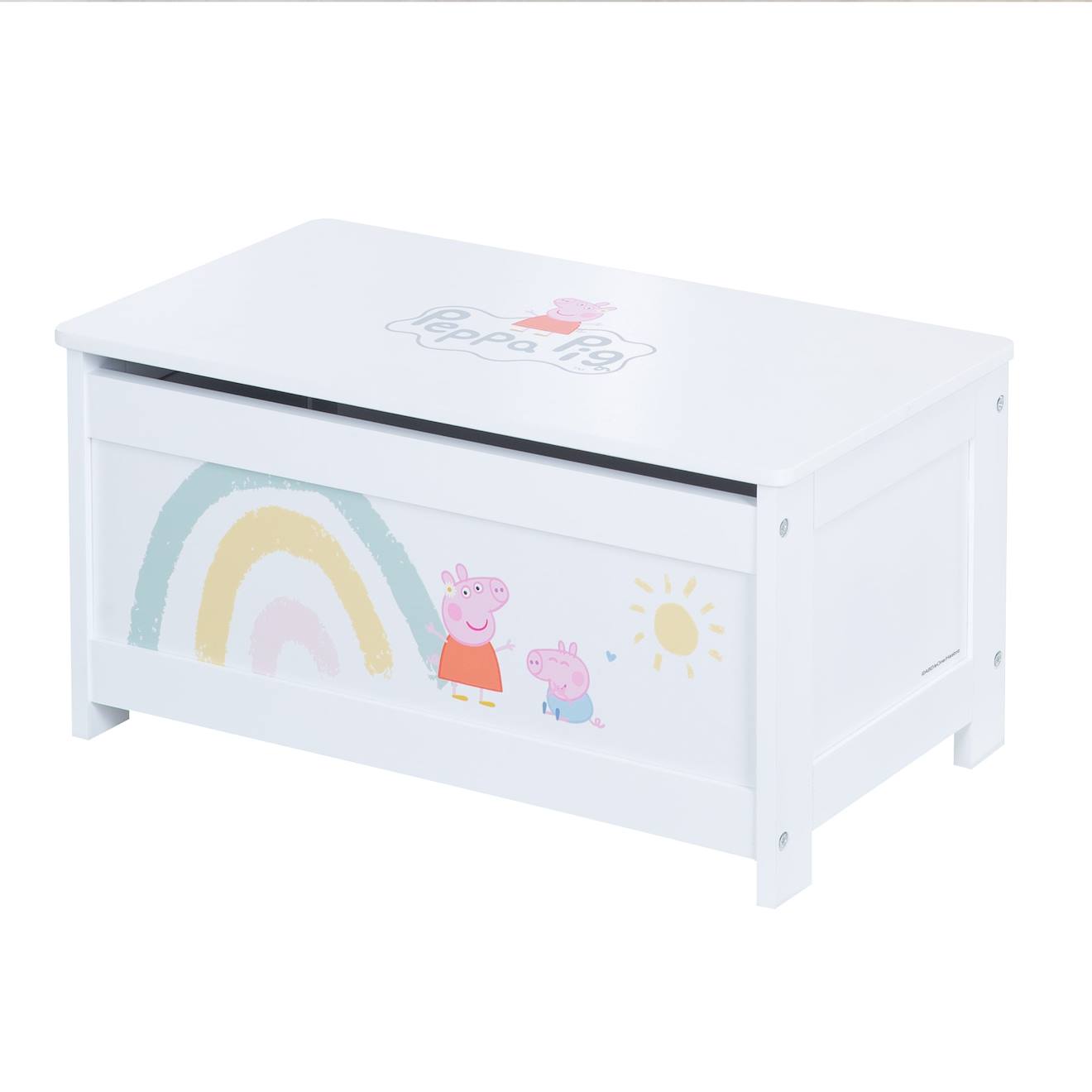 Roba - Coffre À Jouets À Fermeture Douce - Banc Avec Rangement Rock Star Baby Blanc - Peppa Pig