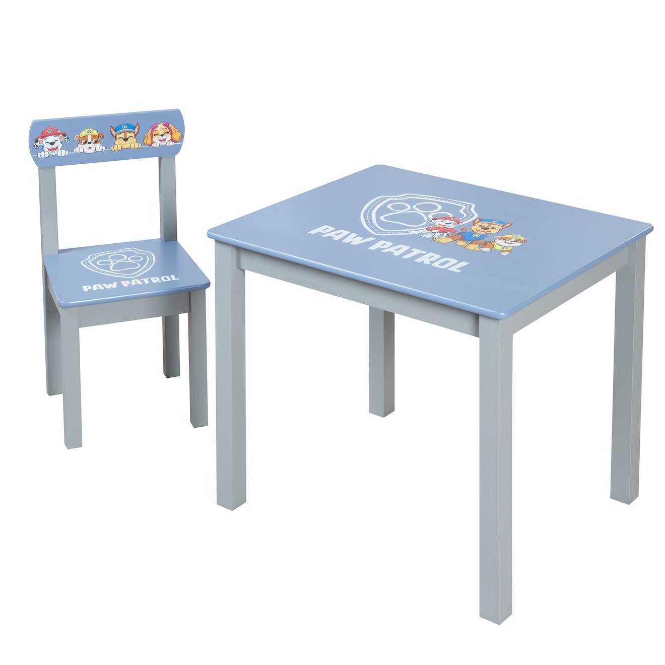 Set Table Et 1 Chaise Enfant Bleu Gris - Pat' Patrouille