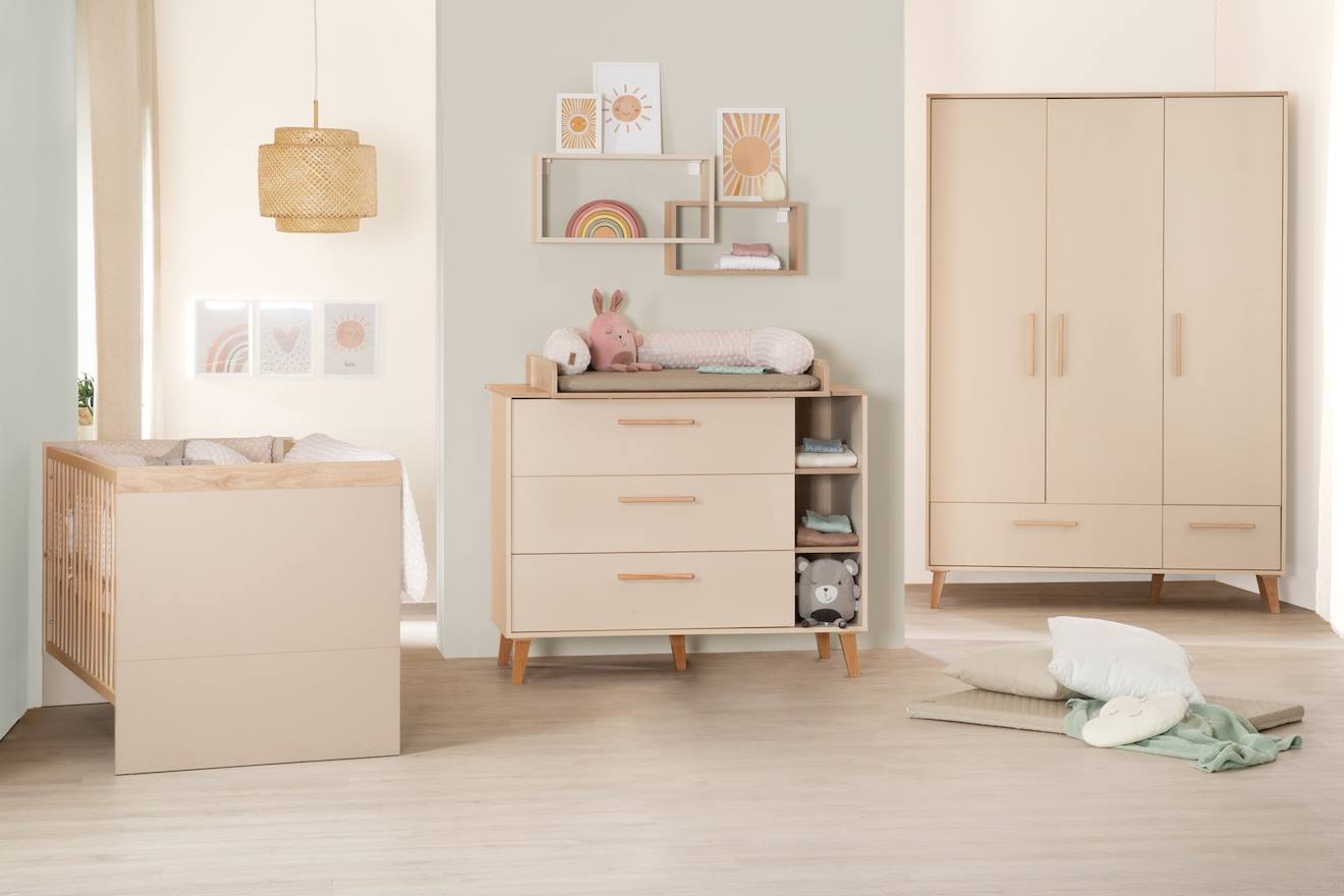 Roba - Chambre Bébé Complète Avec Soft-close Jil Cashmere / Décor Châtaignier
