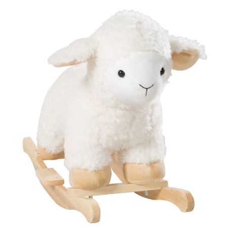 Roba - Agneau À Bascule En Bois Massif Blanc / Beige