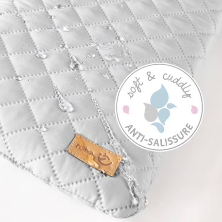 Parc bébé hexagonal sur roulettes + tapis déperlant roba style Blanc - gris argenté+Blanc - vert givré 6 - vertbaudet enfant 