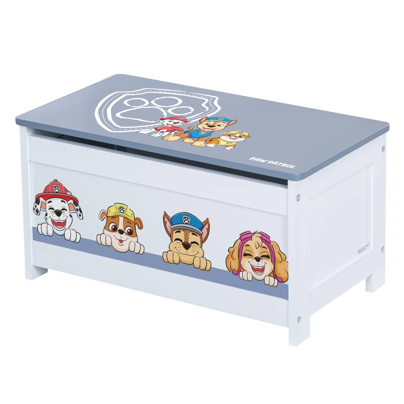 Roba - Coffre À Jouets À Fermeture Douce - Banc Avec Rangement Rock Star Baby Bleu Gris / Pat' Patrouille