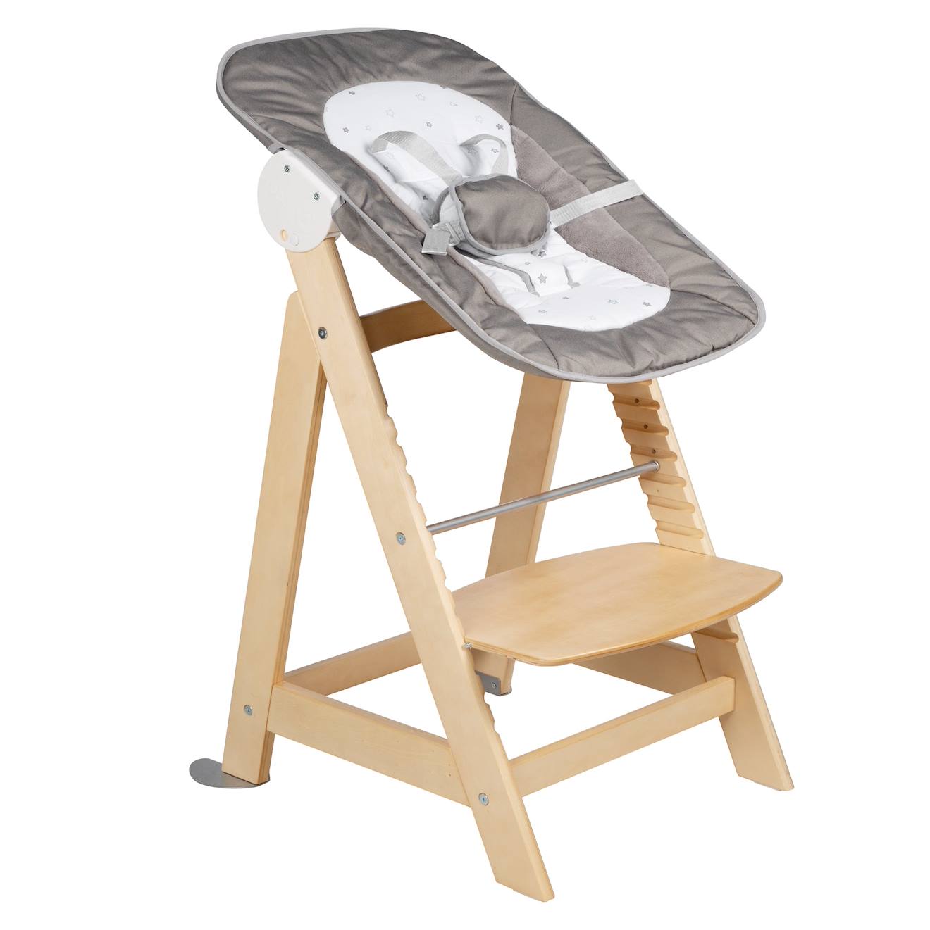 Chaise Haute Évolutive Born Up Avec Transat Inclinable Sternenzauber Naturel - Petites Étoiles (Roba) - Image 2