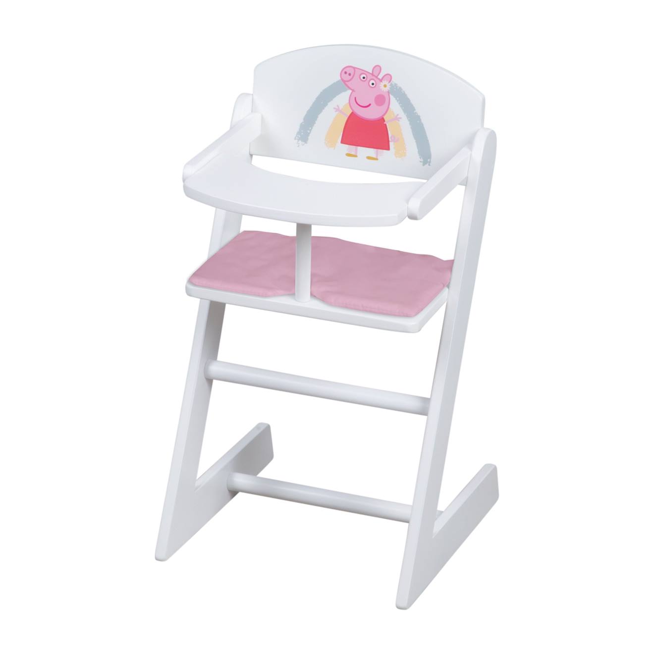 Chaise Haute Pour Poupée + Coussin Rose Peppa Pig Blanc / Peppa Pig