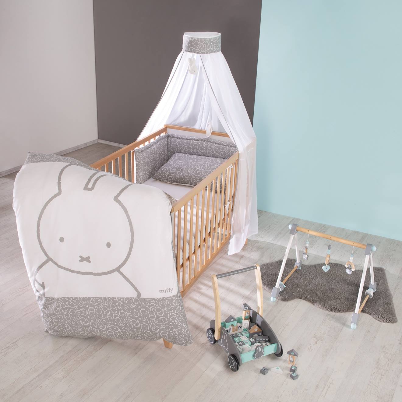 Parure De Lit Bébé Roba Miffy® - 2 Pièces 100% Coton, Housse 100x135cm + Taie 40x60cm