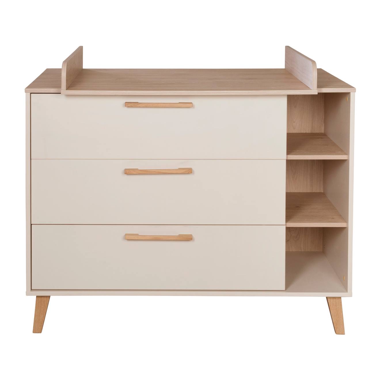 Roba - Commode À Langer Évolutive 3 Tiroirs 3 Niches Jil Cashmere / Décor Châtaignier