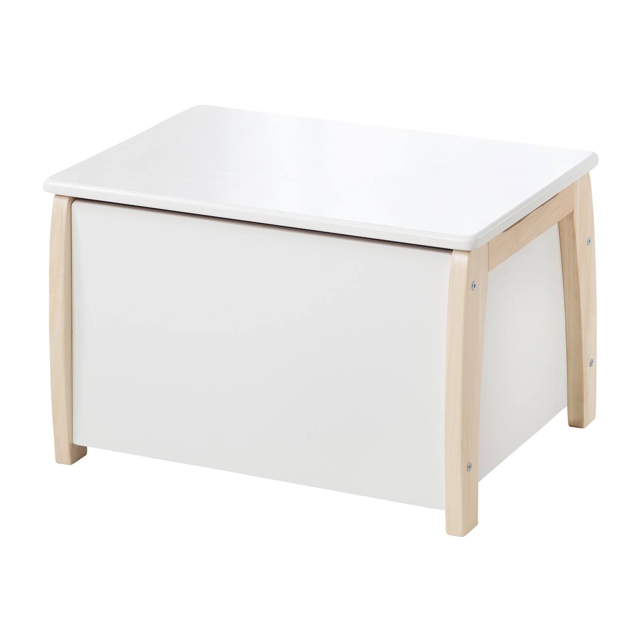 Roba - Coffre À Jouets En Bois Massif - Banc Avec Rangement Et Fermeture Amortie Blanc - Naturel