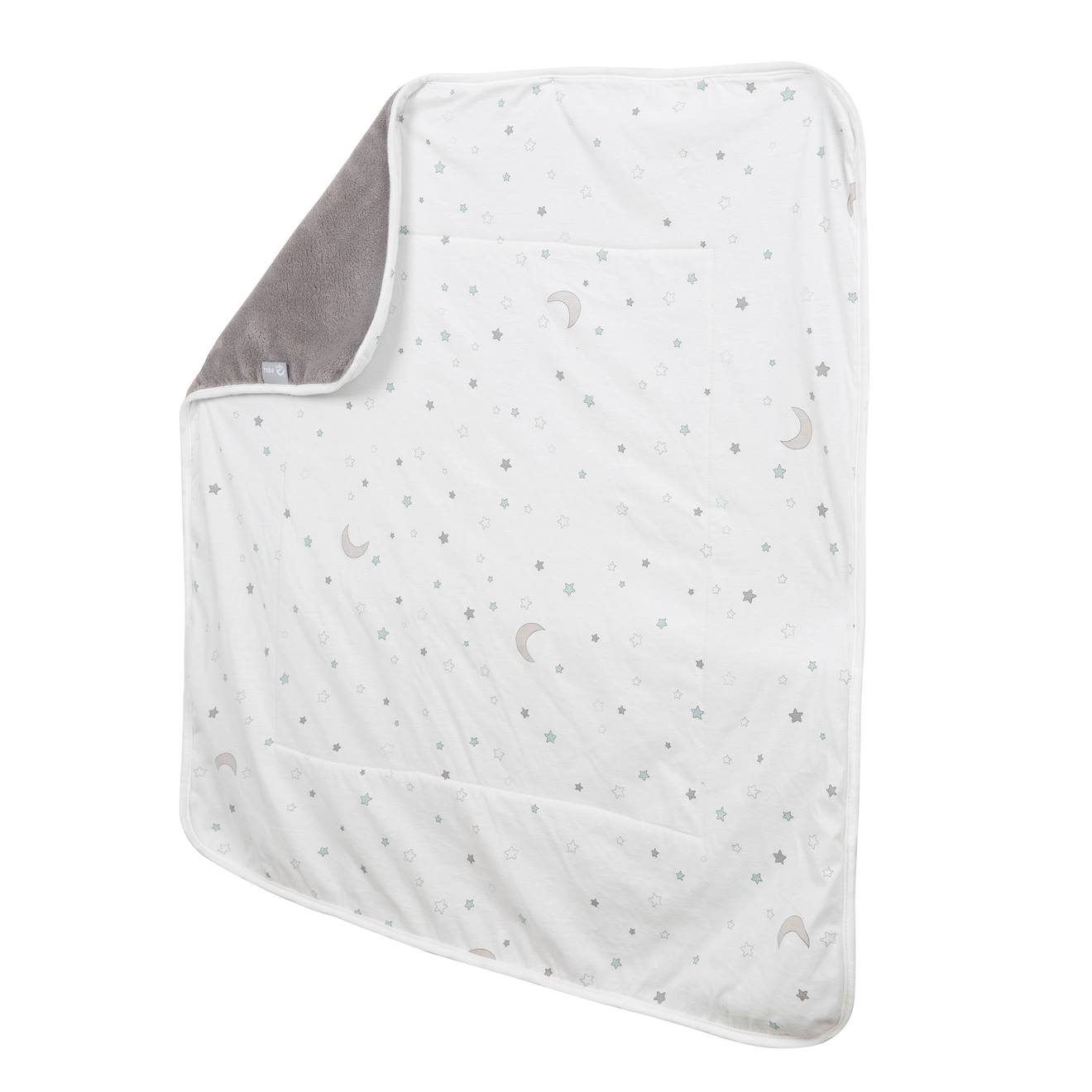 Couverture Douce En Coton Face Polaire Et Motifs Étoiles Gris