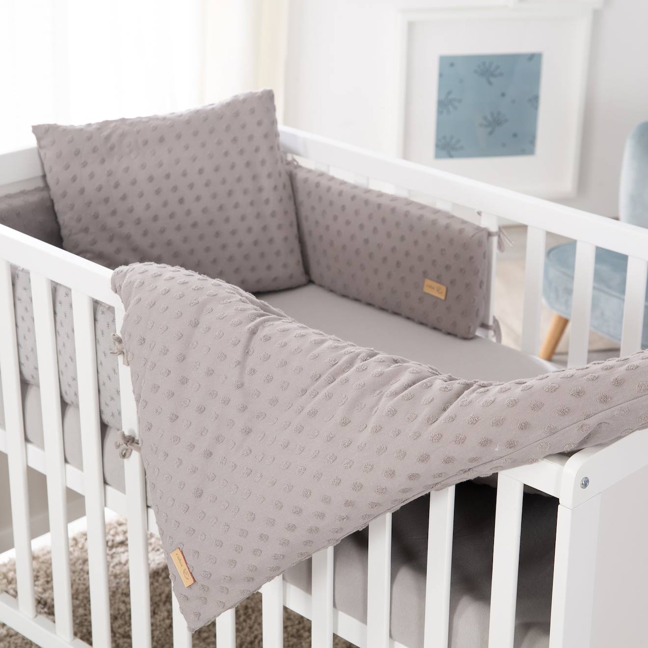 Parure De Lit Bébé 2 Pièces - 100% Coton - Housse 80x80 Cm + Taie 40x35 Cm - Motif Champignons Et Chouette